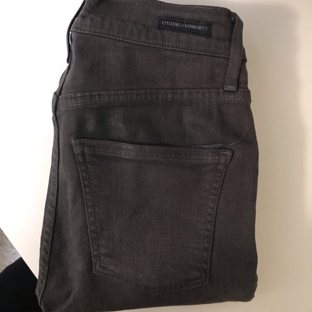 COH Grey Coated high waisted rocket jeans